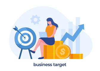 business target concept, planning, startup, entrepreneur, development, flat illustration template and background