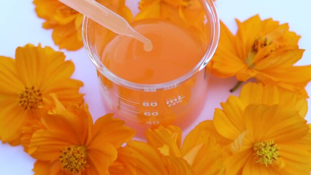 Biological science, health and beauty experiments from flower