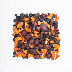 Berry tea on white background
