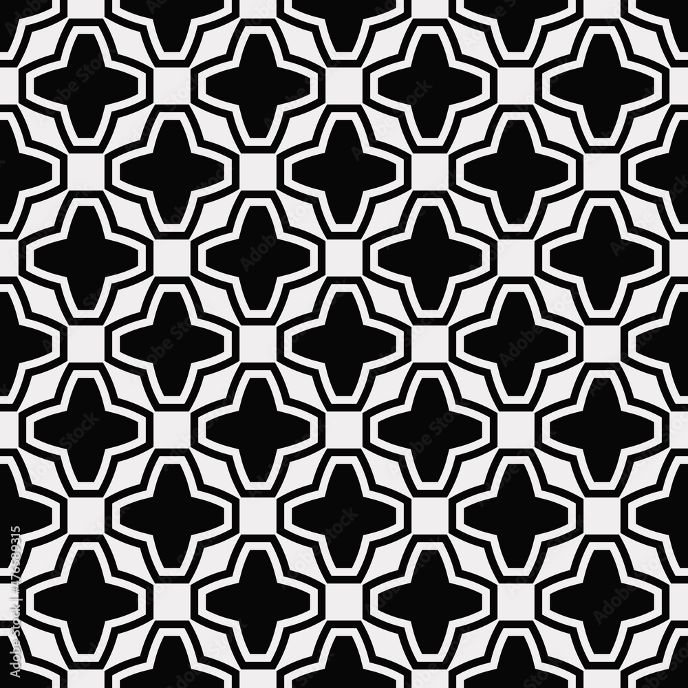 Aufkleber embossed black crosses repeated throughout the background. vector black and white decor pattern.