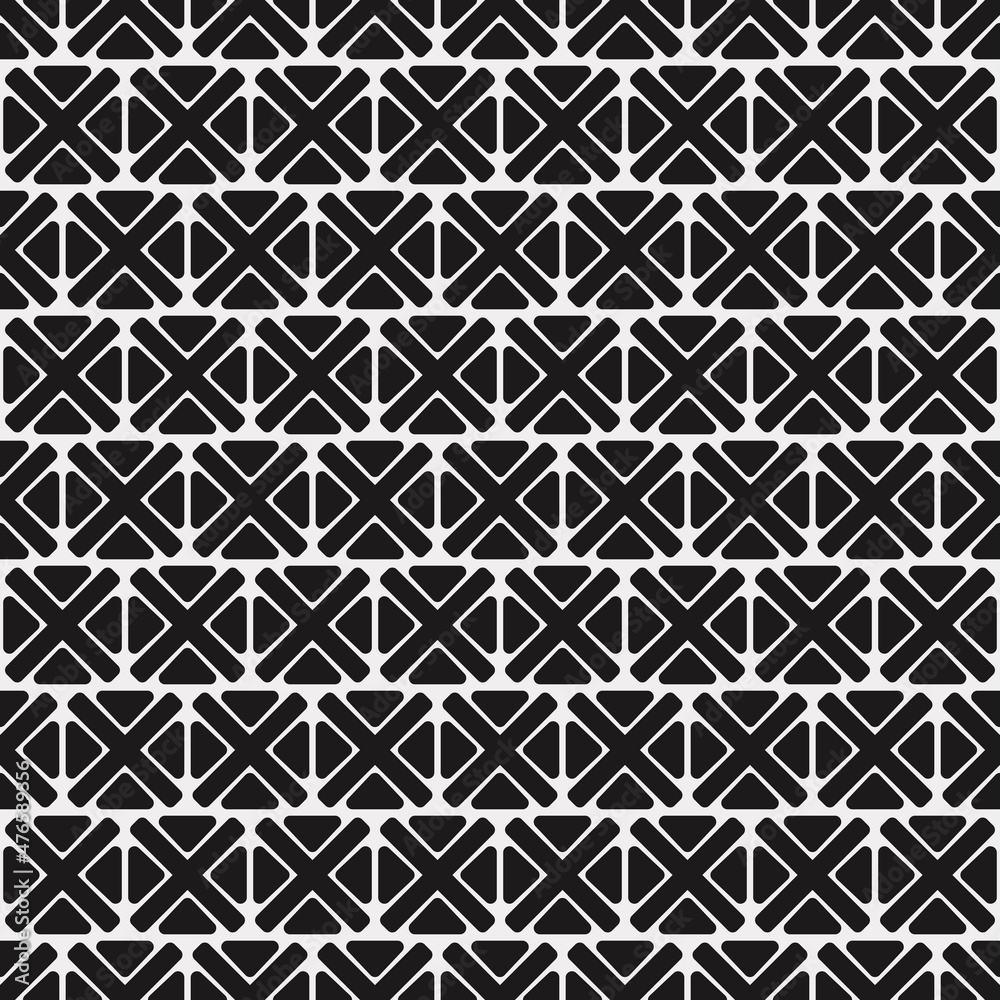 Aufkleber Black crosses in cubes. Vector repeating crosses that repeat and create a seamless background or pattern.