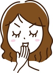 口に手をあてて偉そうに笑う女性