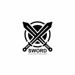 Sword simple flat logo vector illustration