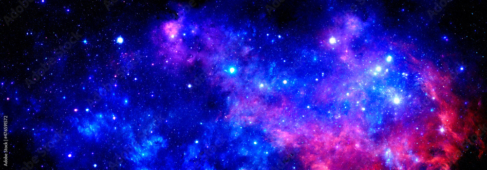 Sticker cosmic background with a nebula and a cluster of bright stars