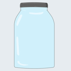Empty glass jar with lid.