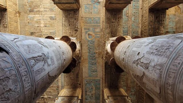 Dendera temple or Temple of Hathor. Egypt. Dendera, Denderah, is a small town in Egypt. Dendera Temple complex, one of the best-preserved temple sites from ancient Upper Egypt.