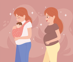 motherhood, women cartoon