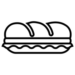 Sandwich line icon, vector logo isolated on white background