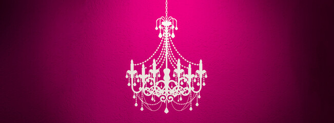 pink white chandelier decoration wall