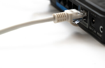 patch cable, patch cord, connecting cord in the router 