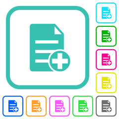 Add new document vivid colored flat icons