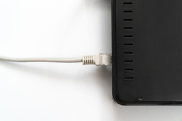 patch cable, patch cord, connecting cord in the router 