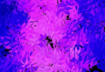 Dark Purple, Pink vector doodle pattern with leaves.