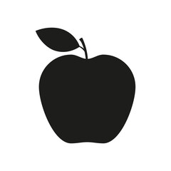 Apple silhouette black icon. Vector isolated on white