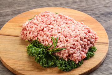 Raw pork minced meat for cooking