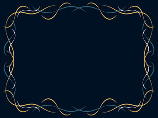 Art Nouveau frame. Vintage linear border with curlicues. Art deco design a template for invitations, leaflets and greeting cards. The style of the 1920s - 1930s. Vector illustration