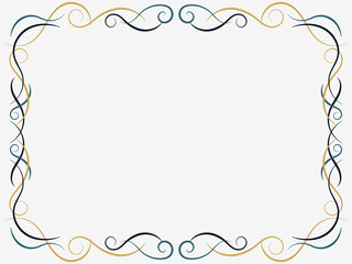 Art Nouveau frame. Vintage linear border with curlicues. Art deco design a template for invitations, leaflets and greeting cards. The style of the 1920s - 1930s. Vector illustration