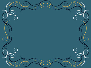Art Nouveau frame. Vintage linear border with curlicues. Art deco design a template for invitations, leaflets and greeting cards. The style of the 1920s - 1930s. Vector illustration