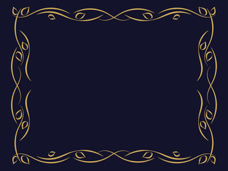Art Nouveau frame. Vintage linear border with curlicues. Art deco design a template for invitations, leaflets and greeting cards. The style of the 1920s - 1930s. Vector illustration