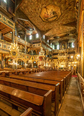 Obraz premium Swidnica, Poland - finished in 1656 and a Unesco World Heritage Site, the Church of Peace in Swidnica is a wooden masterpiece. Here in particular the interiors