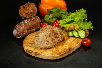 Homemade roasted cutlet minced meat