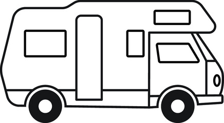 Vector illustration of the van camper outline