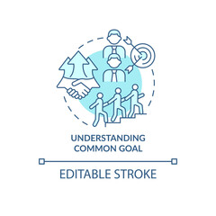 Honest and respectful communication turquoise concept icon. Relationship abstract idea thin line illustration. Isolated outline drawing. Editable stroke. Roboto-Medium, Myriad Pro-Bold fonts used