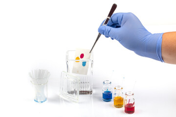 Thin layer chromatography equipments include jar, silica gel, capillary and compounds. TLC method...