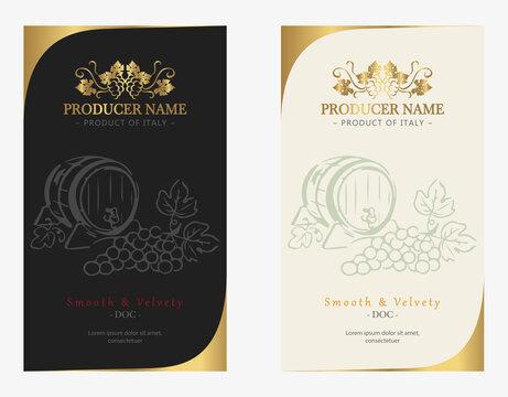 Premium Quality Red and White Wine Labels