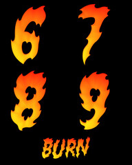 Burn fire alphabet - 3D Illustration