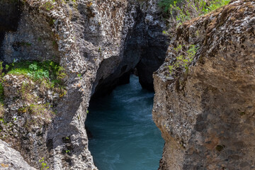 Aksu river's canyon in Aksu-Zhabagly Nature Reserve.