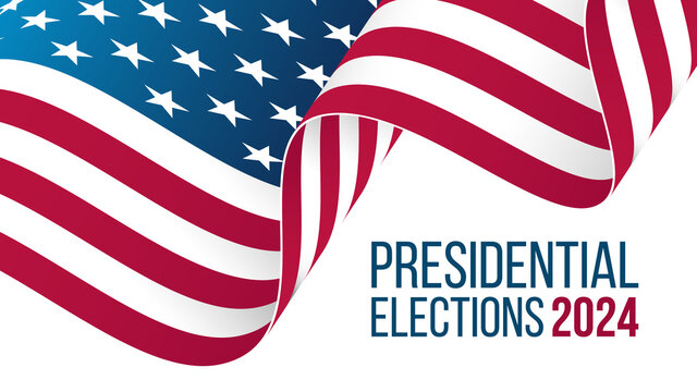 USA 2024 Presidential Elections Banner. US President Election Event. Vector illustration.