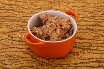 Canned tuna fillet for salad