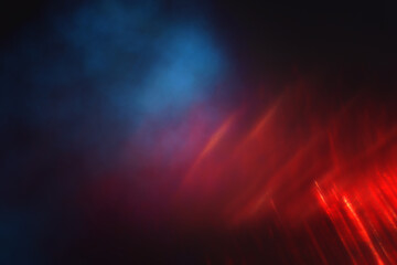 abstract red, blue and black defocused background. bokeh lights