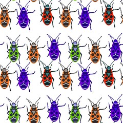 Obraz premium seamless pattern with funny bugs