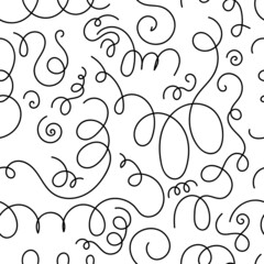 Seamless abstract pattern on white background. Vector doodle image. Graphic linear wallpaper.