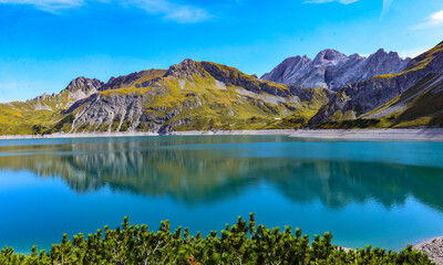 Naklejka premium Lünersee Vandans/Vorarlberg-Österreich