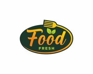 Food fresh typography logo icon