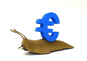 3D illustration of snail with the Euro symbol © vexworldwide