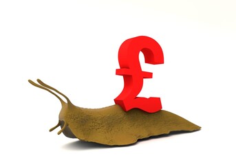 3D illustration of snail with the Pound symbol © vexworldwide