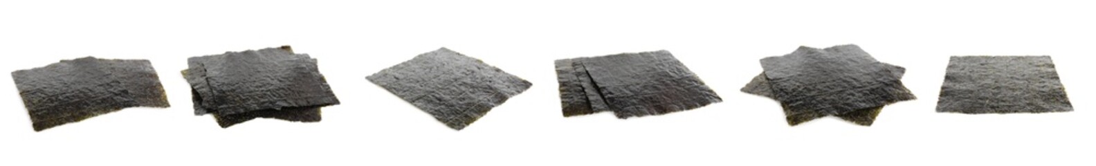 Set with nori sheets on white background. Banner design