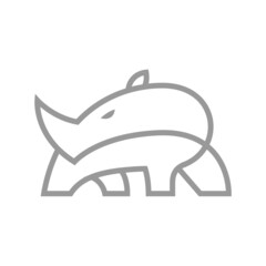 Rhino Logo Icon Symbol Lined Vector Graphic Design