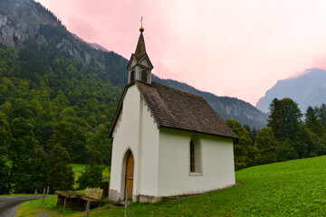 Fototapeta na wymiar Kapelle Herz Jesu in Brand/Vorarlberg