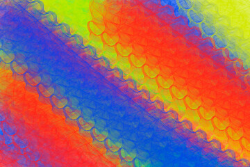 Bright multicolored background of blue, yellow and red drawings