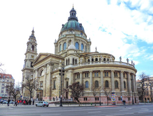 Fototapeta na wymiar Budapest, Hungary, March 2016 - view of the beautiful St. Stephen's Basilica