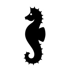 Sea Horse drawing  isolated vector on white background. Minimalism style. White and black