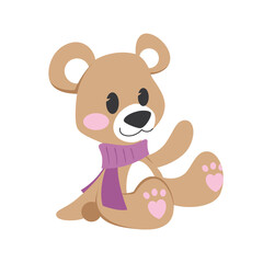Fototapeta premium Cute bear vector drawing - toy sketch character