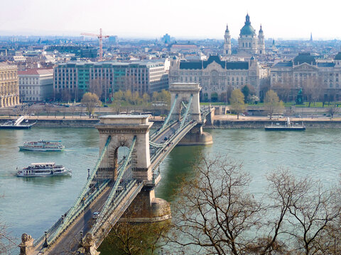 View of Budapest's Chain Bridge - Budapest, Hungary