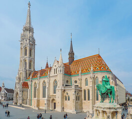 Fototapeta na wymiar Budapest, Hungary, March 2016 - view of Matthias Church