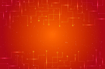 orange maroon network background with circuit